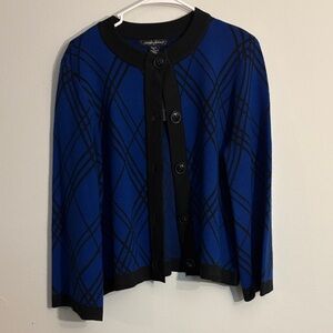 Designers Originals Blue and Black Cardigan size petite large